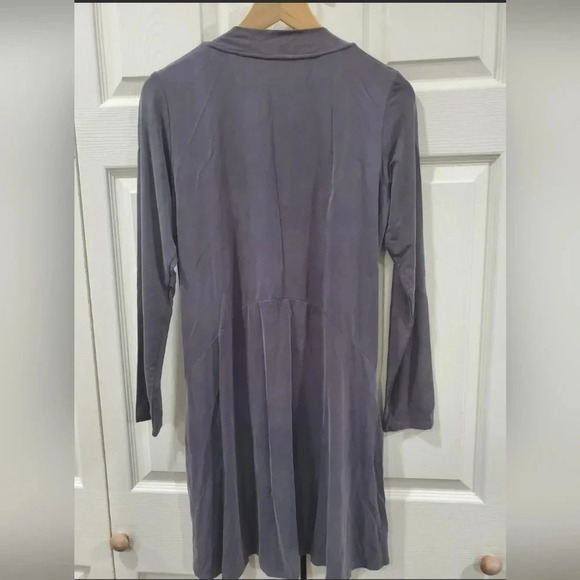 Anthropologie Dolan Cupro Gray Long Sleeve Swing Dress Size small - Picture 6 of 9